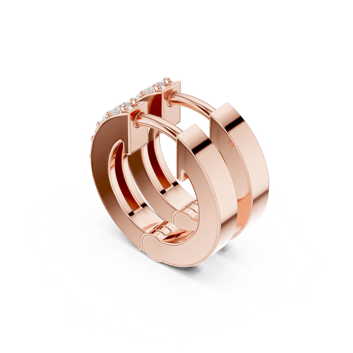 Round Huggie Lab Grown Diamond Earrings
