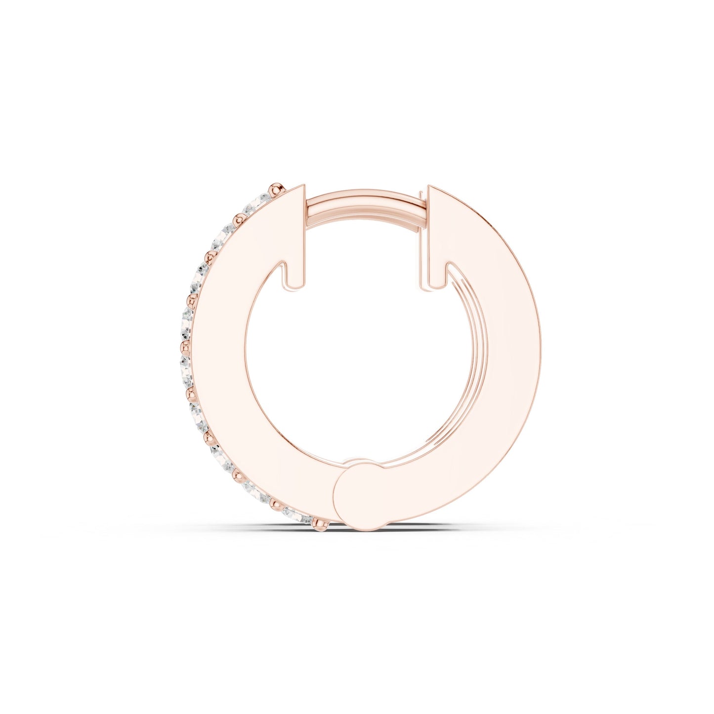 Round Huggie Lab Grown Diamond Earrings