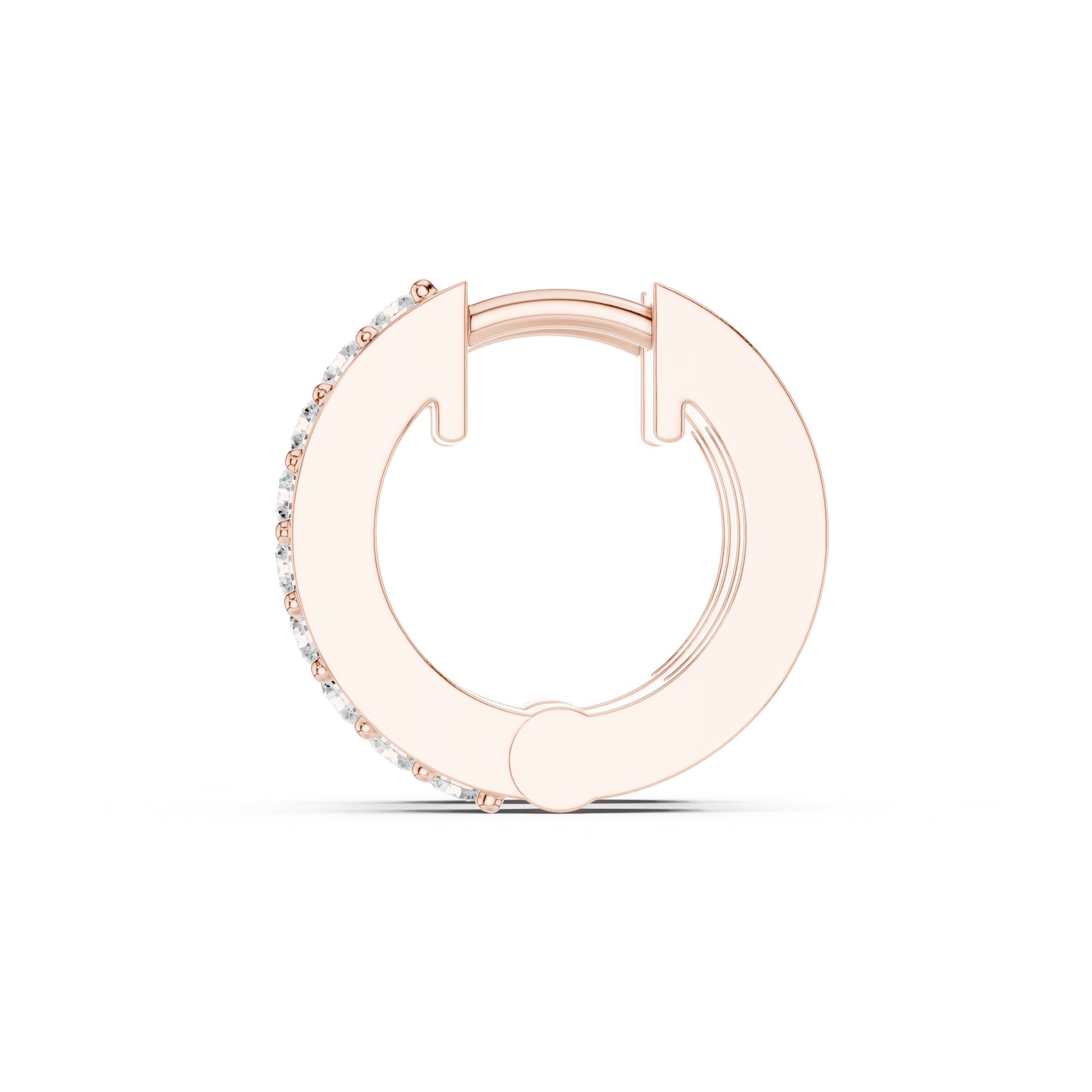 Round Huggie Lab Grown Diamond Earrings