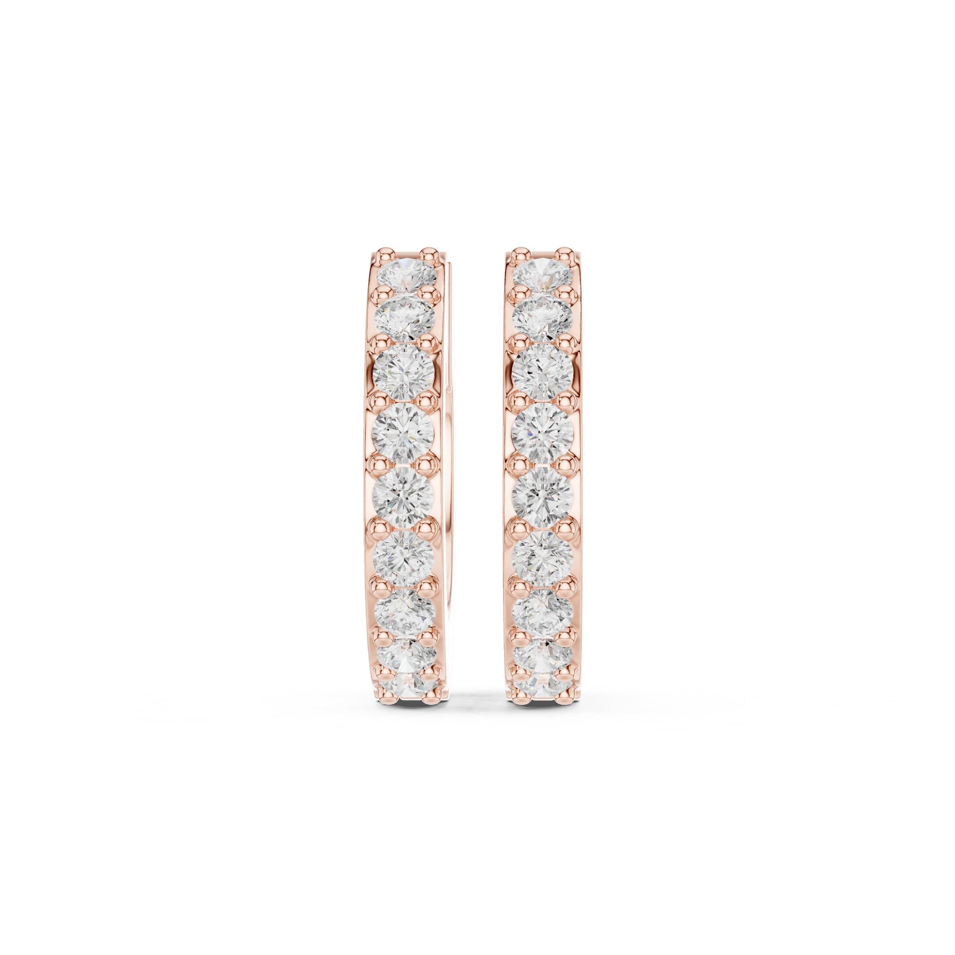 Round Huggie Lab Grown Diamond Earrings