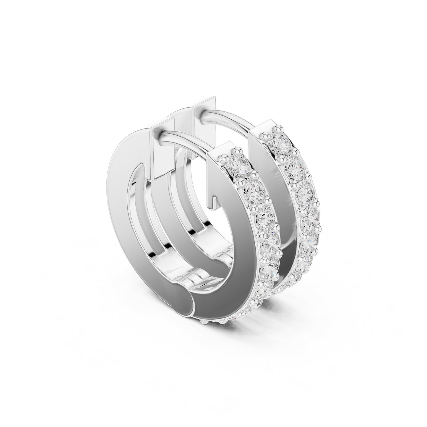 Round Huggie Lab Grown Diamond Earrings