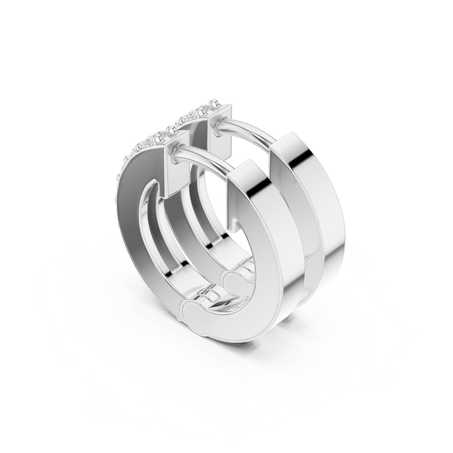 Round Huggie Lab Grown Diamond Earrings