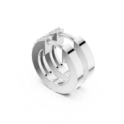 Round Huggie Lab Grown Diamond Earrings