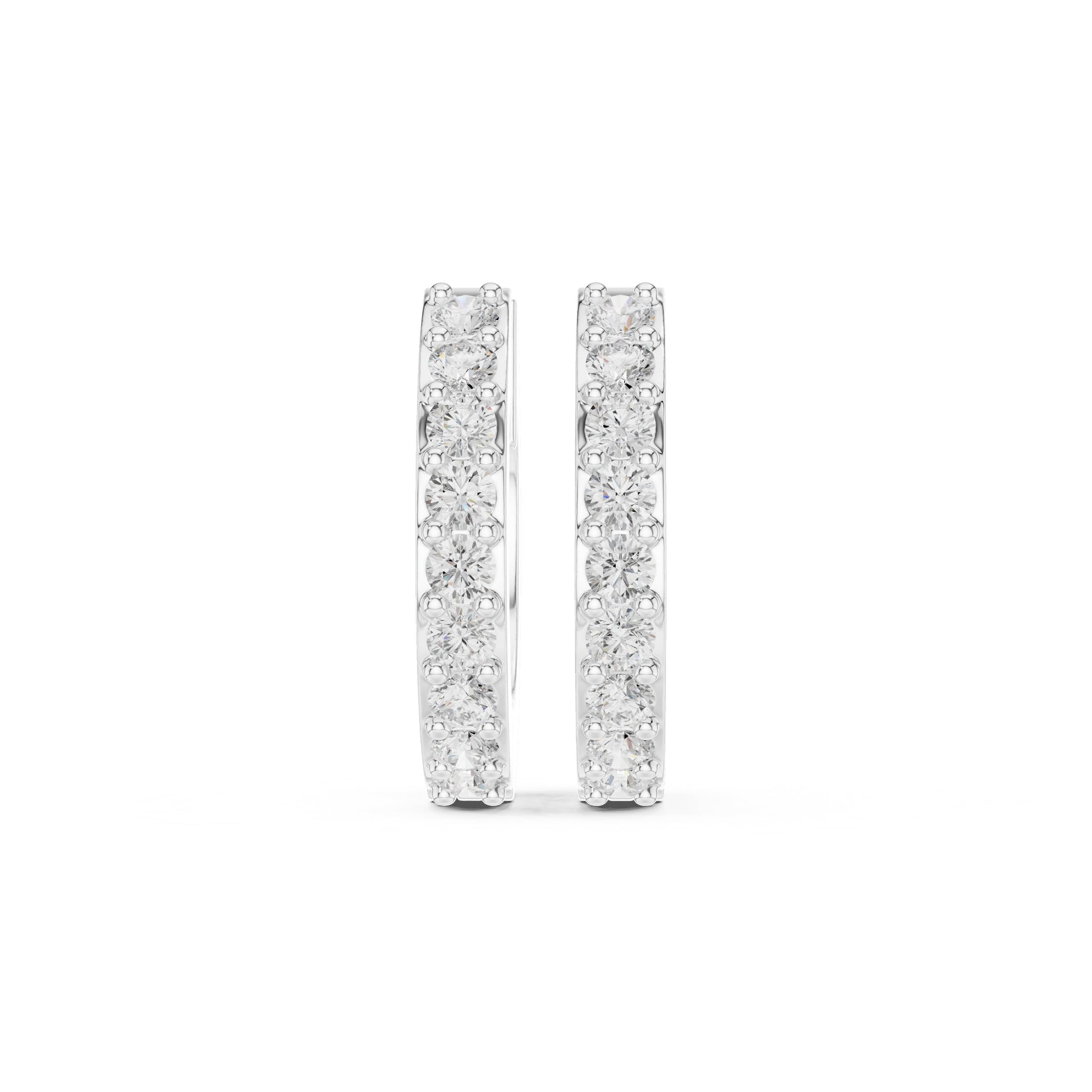 Round Huggie Lab Grown Diamond Earrings
