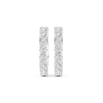 Round Huggie Lab Grown Diamond Earrings