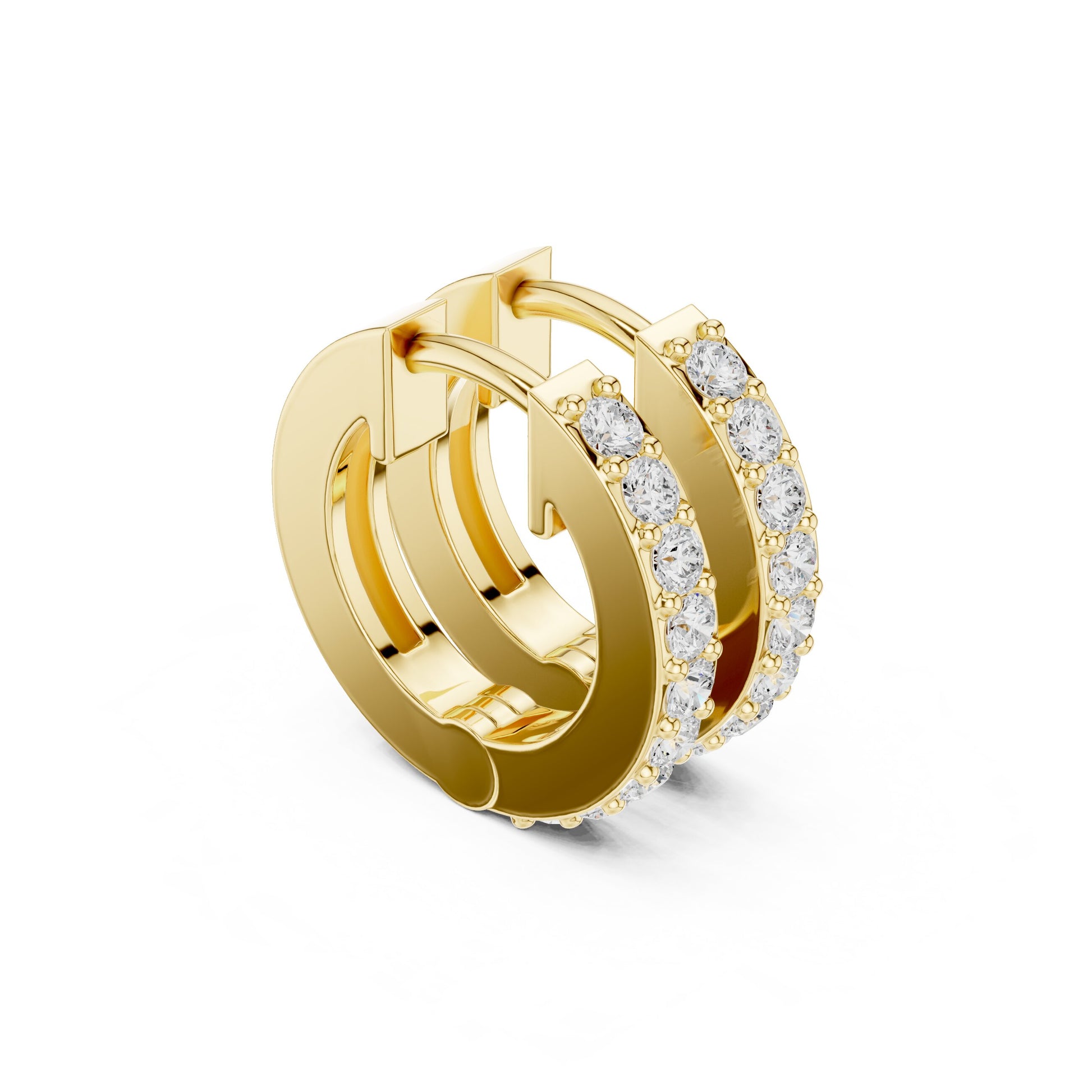 Round Huggie Lab Grown Diamond Earrings