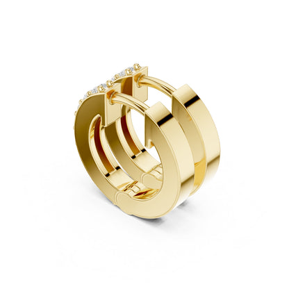 Round Huggie Lab Grown Diamond Earrings