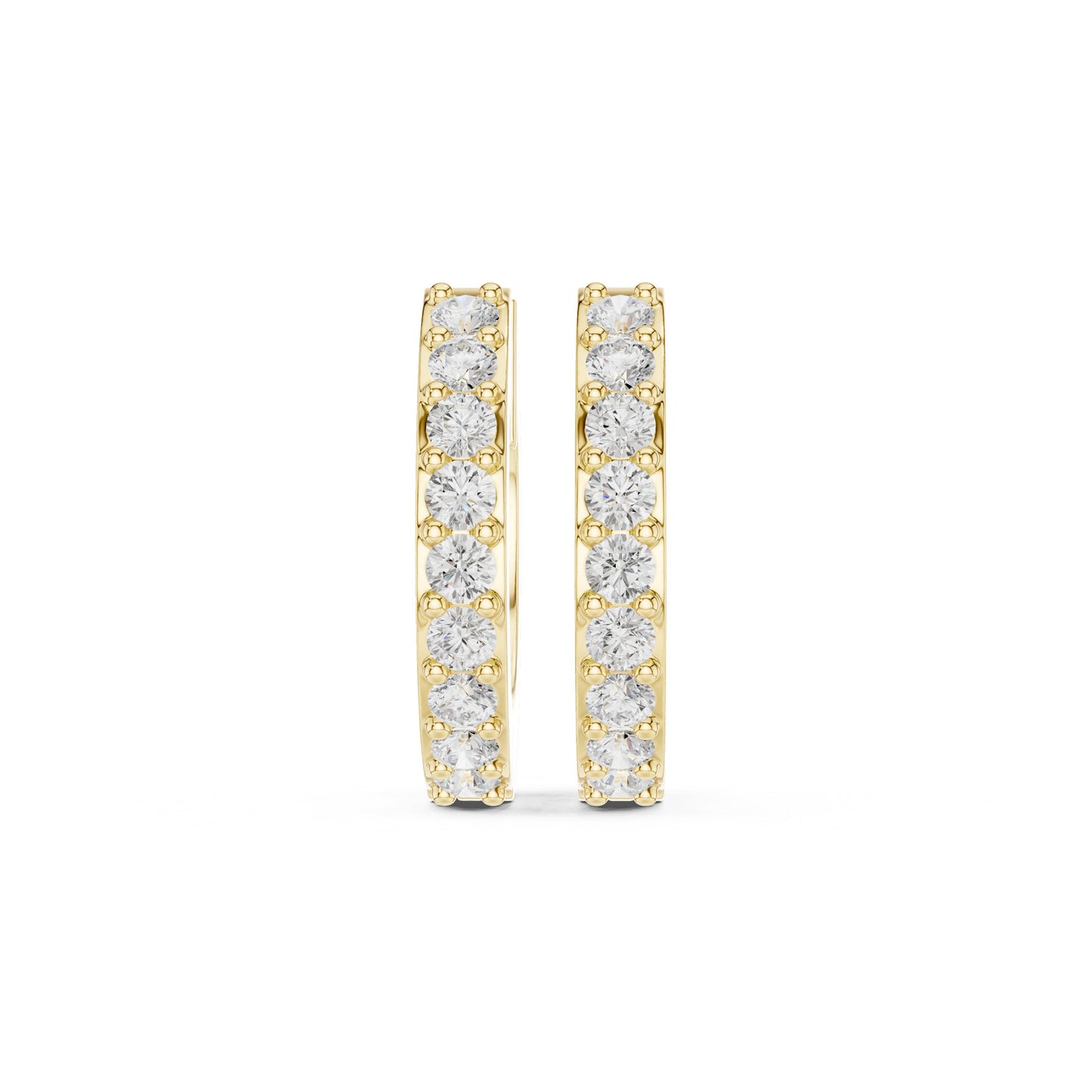 Round Huggie Lab Grown Diamond Earrings