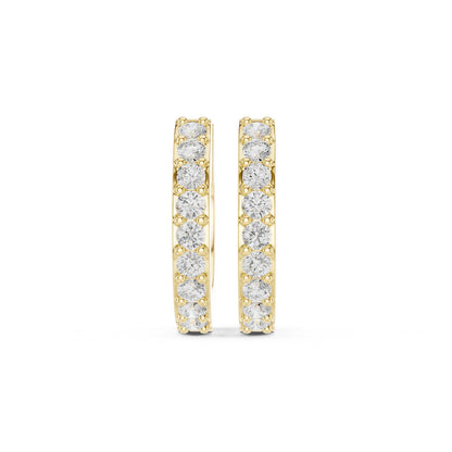 Round Huggie Lab Grown Diamond Earrings