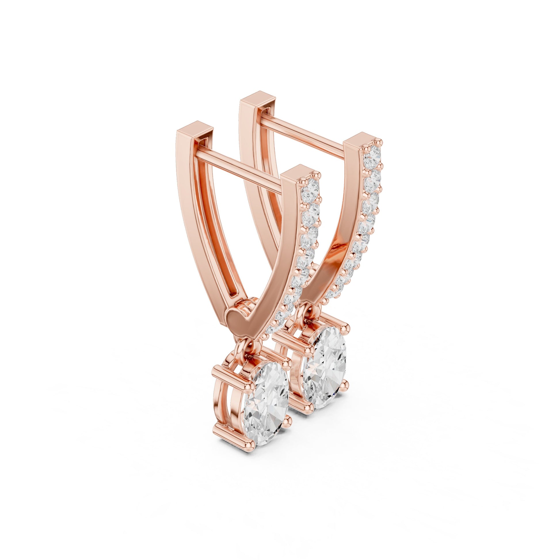 Mixed Shape Lab Grown Diamond Huggie Earrings