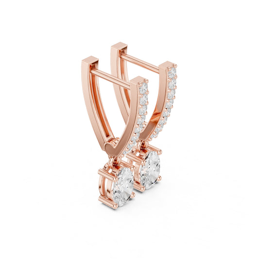 Mixed Shape Lab Grown Diamond Huggie Earrings