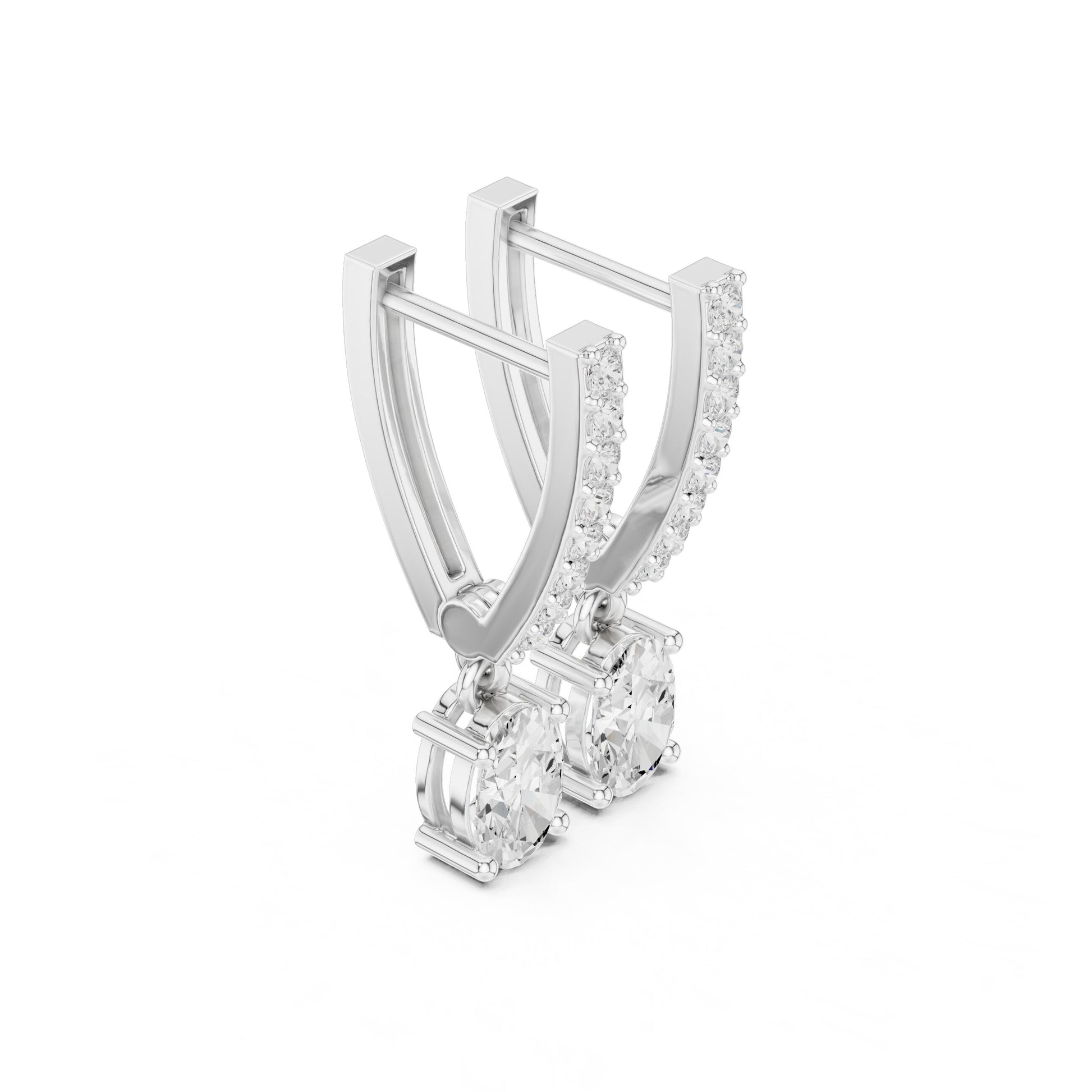 Mixed Shape Lab Grown Diamond Huggie Earrings