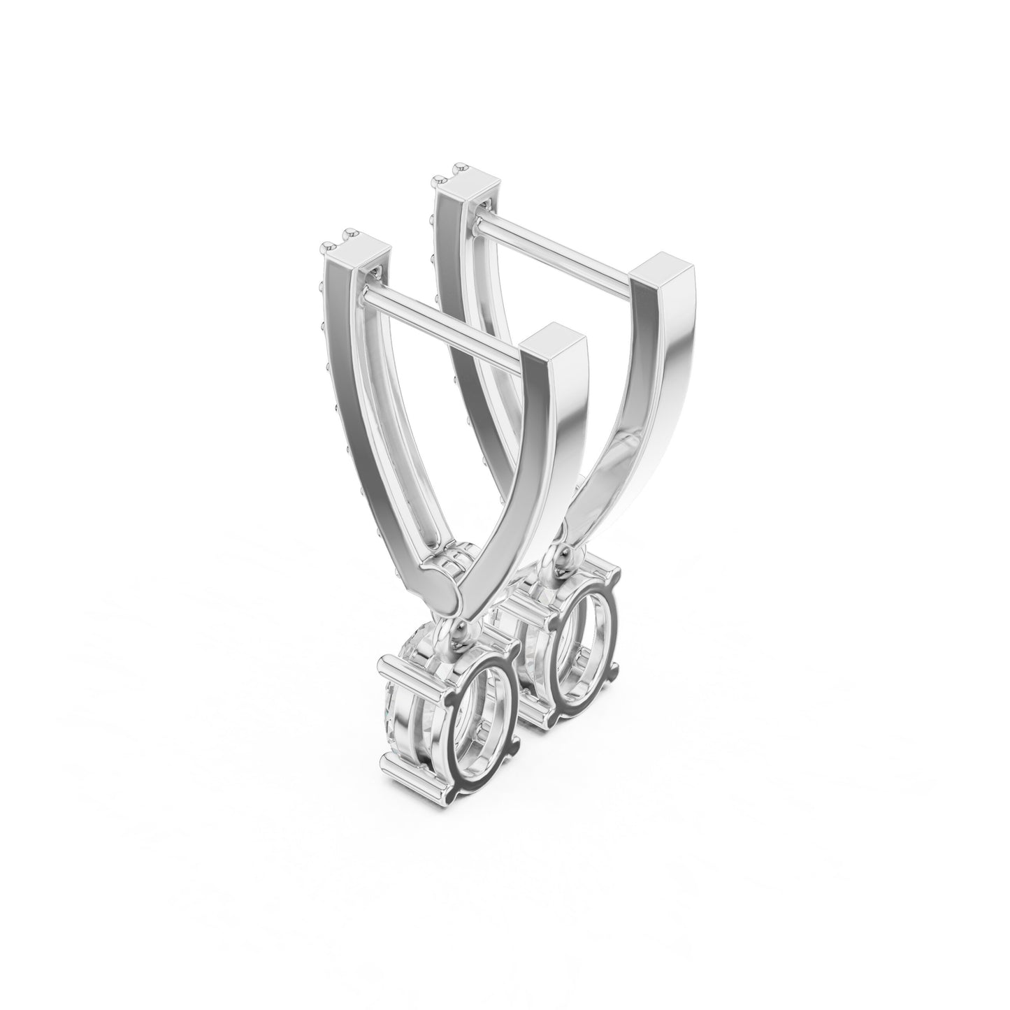 Mixed Shape Lab Grown Diamond Huggie Earrings