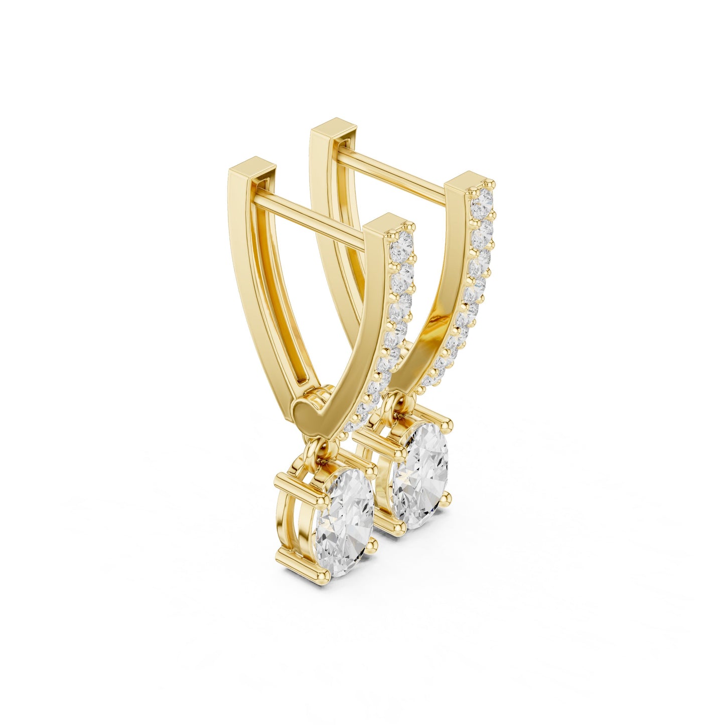 Mixed Shape Lab Grown Diamond Huggie Earrings