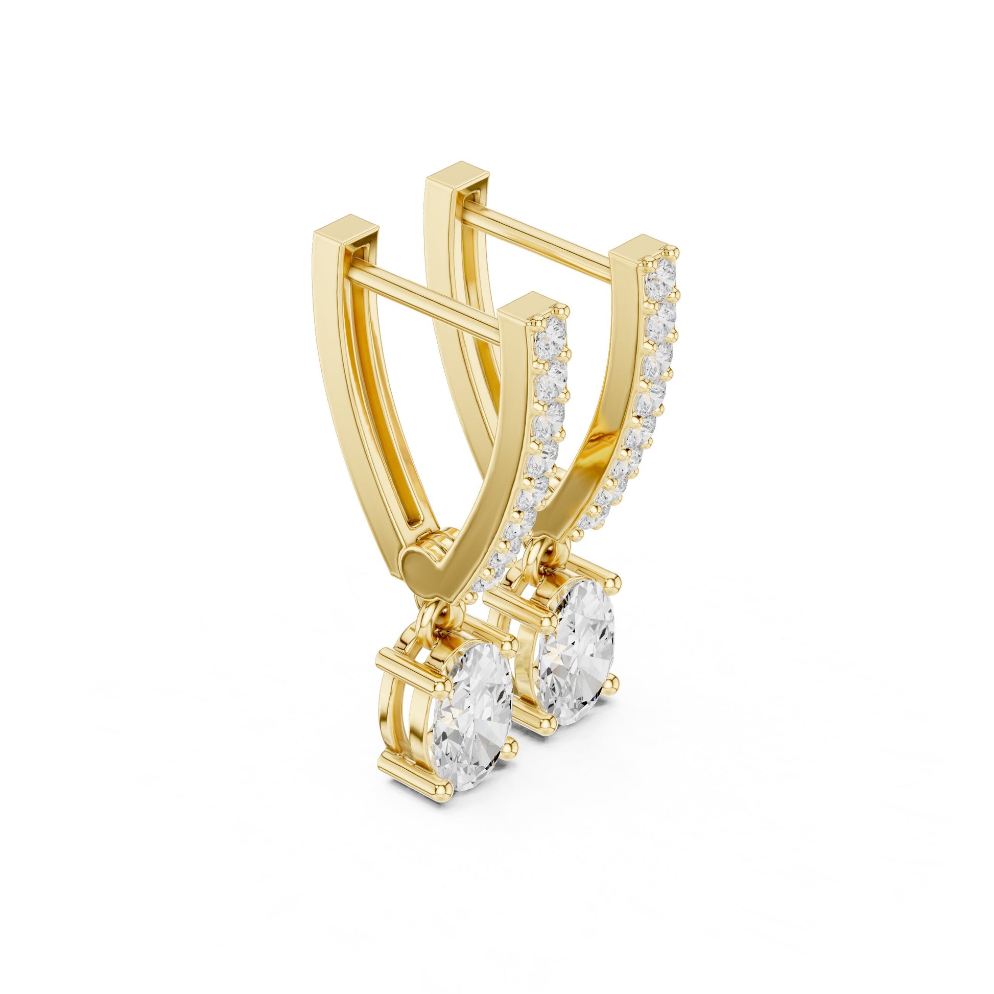 Mixed Shape Lab Grown Diamond Huggie Earrings