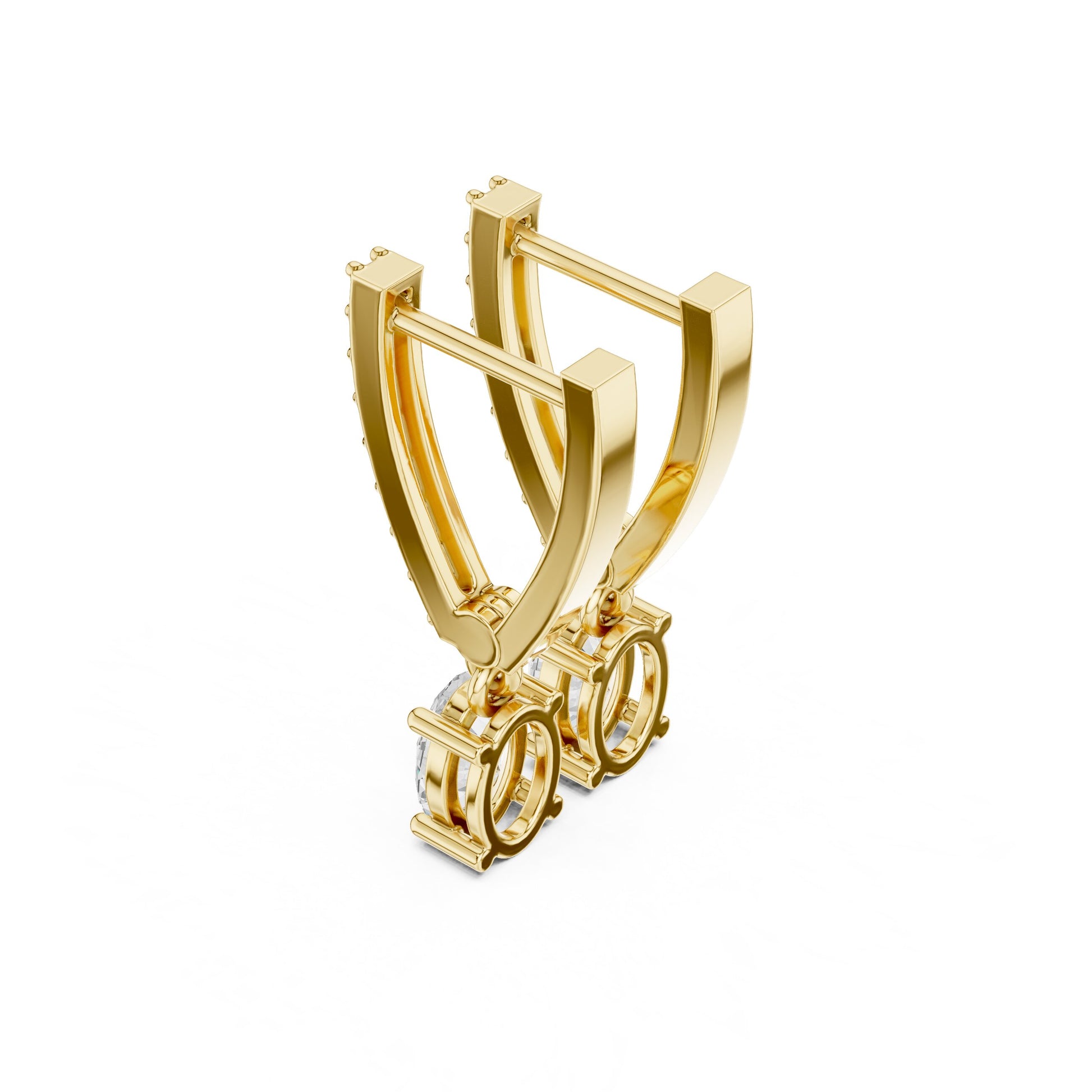 Mixed Shape Lab Grown Diamond Huggie Earrings