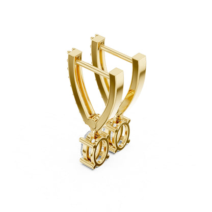 Mixed Shape Lab Grown Diamond Huggie Earrings