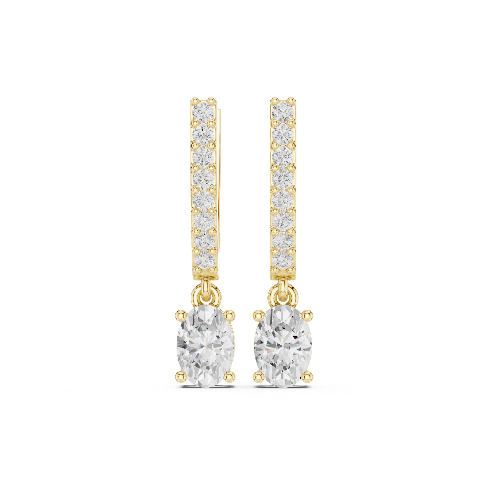 Mixed Shape Lab Grown Diamond Huggie Earrings