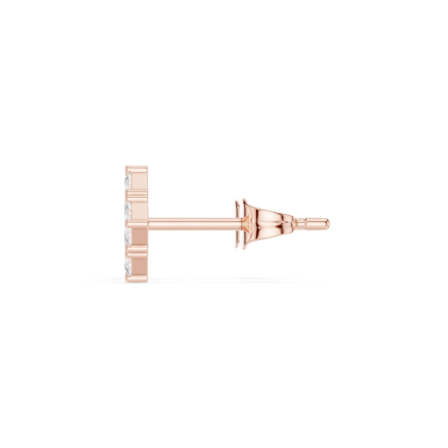 Emerald Stud Lab Grown Diamond Earrings
