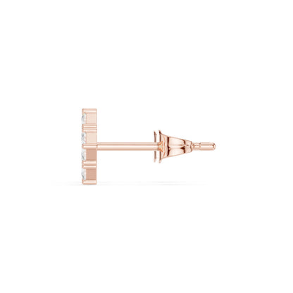 Emerald Stud Lab Grown Diamond Earrings