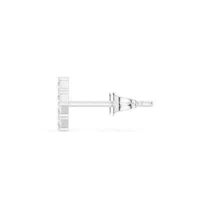 Emerald Stud Lab Grown Diamond Earrings