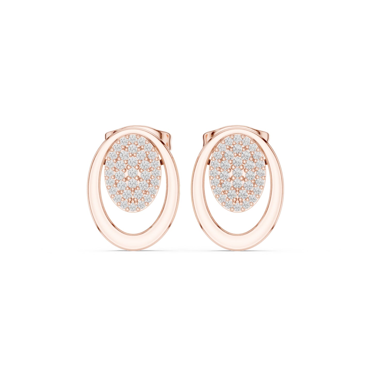 Round Stud Lab Grown Diamond Earrings
