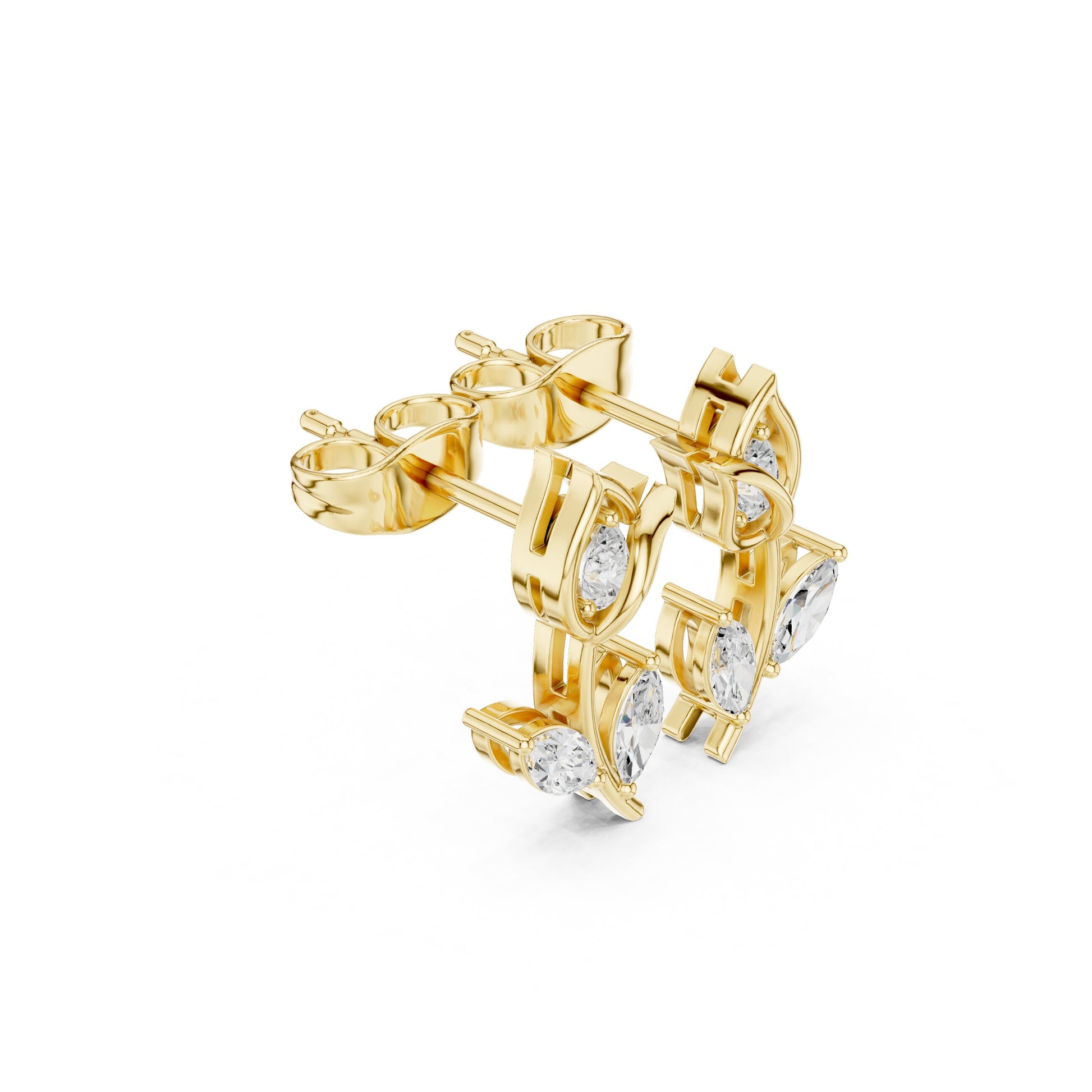 Mixed Shape Lab Grown Diamond Stud Earrings