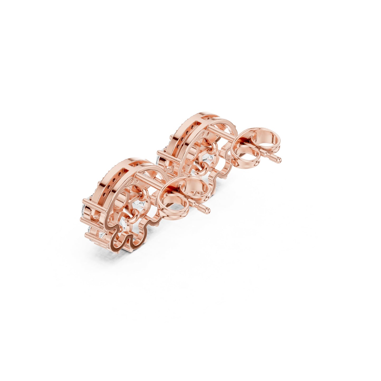 Round Stud Lab Grown Diamond Earrings