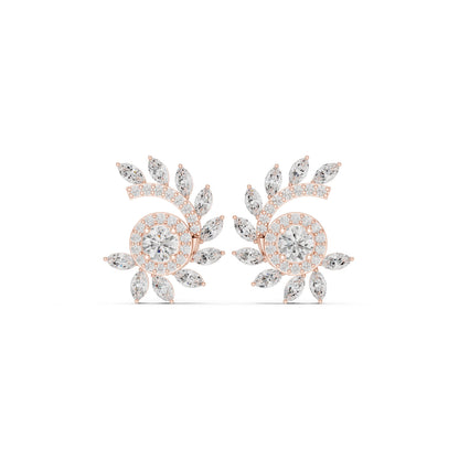 Mixed Shape Lab Grown Diamond Climber Earrings