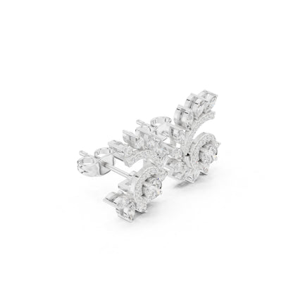 Mixed Shape Lab Grown Diamond Climber Earrings