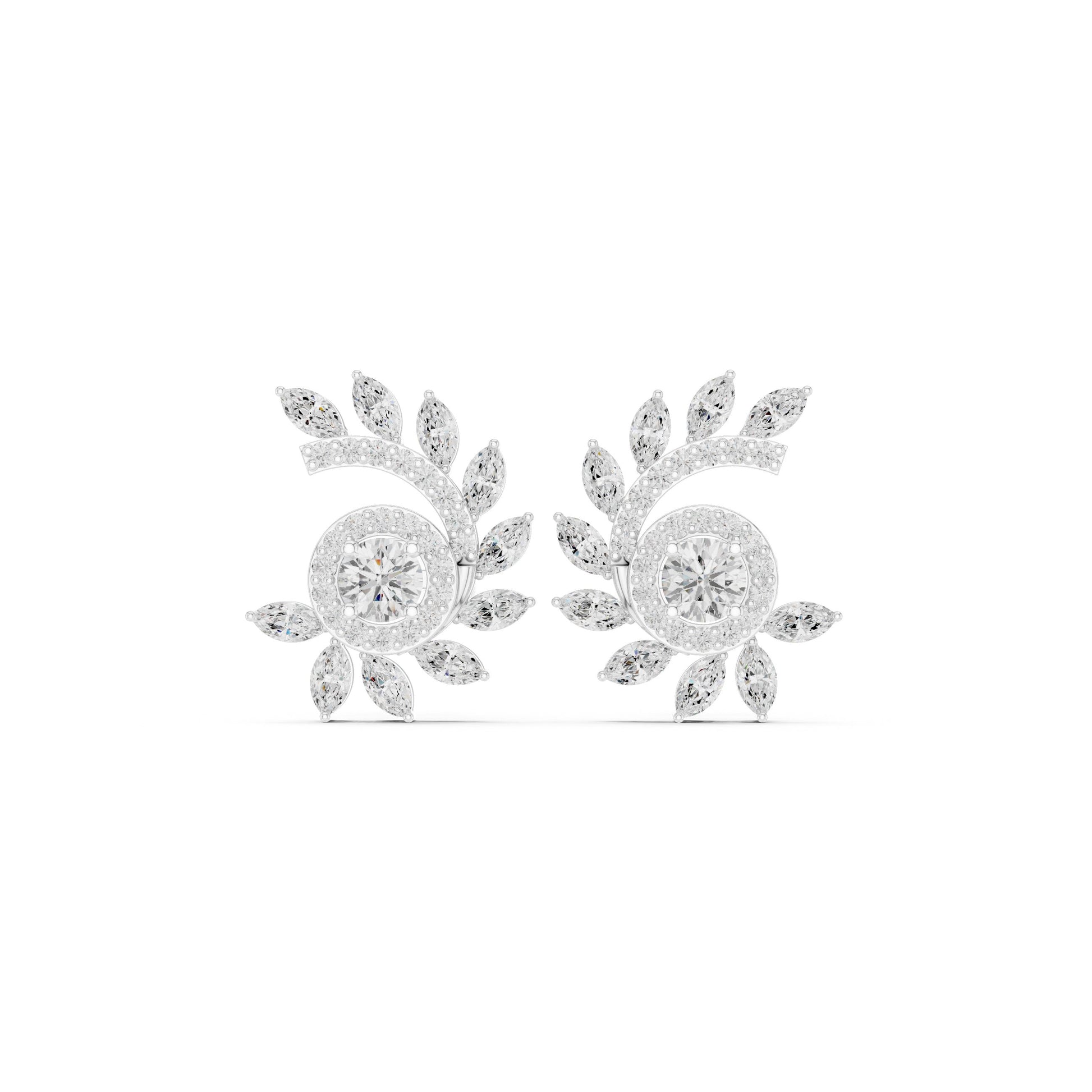 Mixed Shape Lab Grown Diamond Climber Earrings