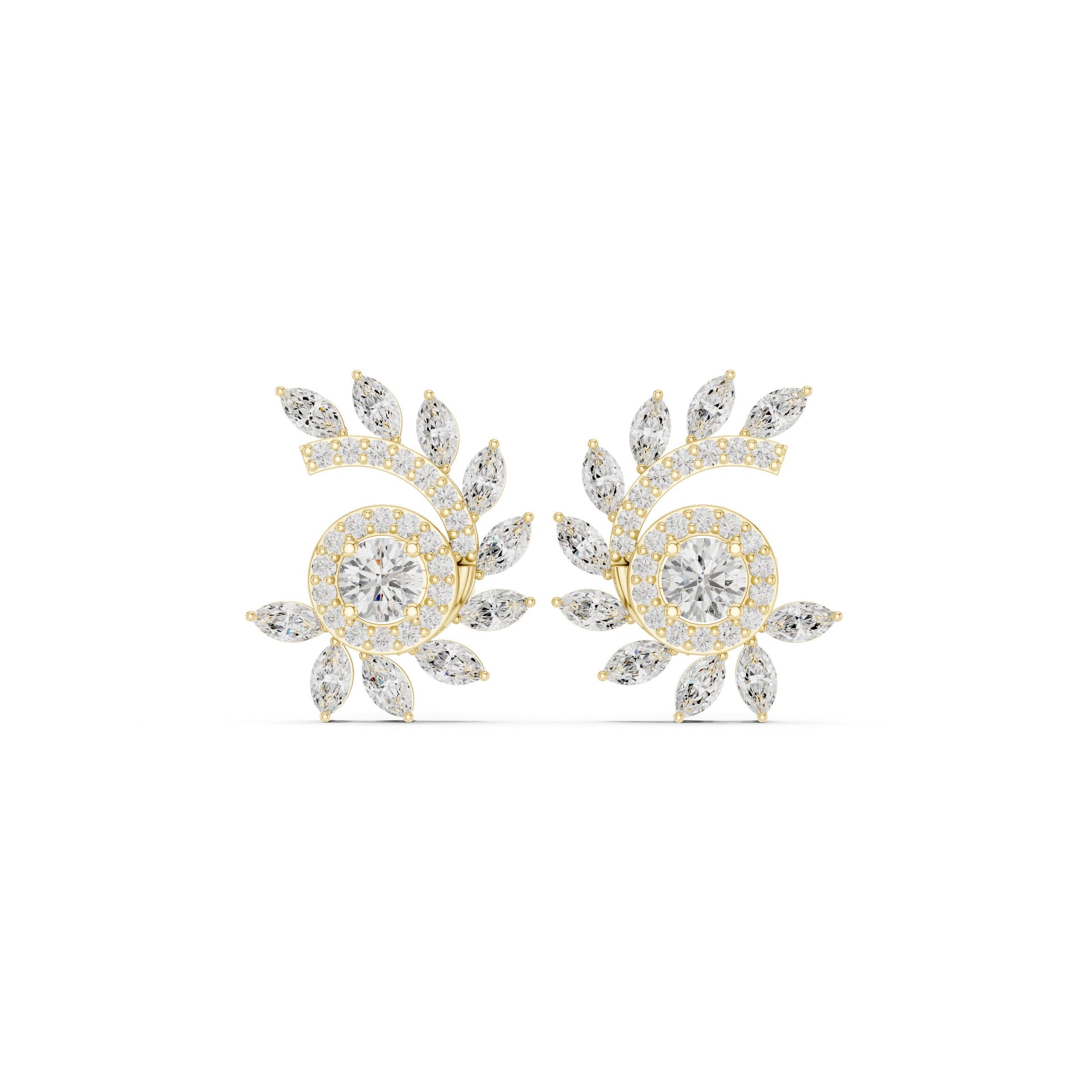 Mixed Shape Lab Grown Diamond Climber Earrings
