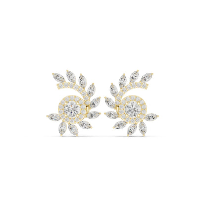Mixed Shape Lab Grown Diamond Climber Earrings