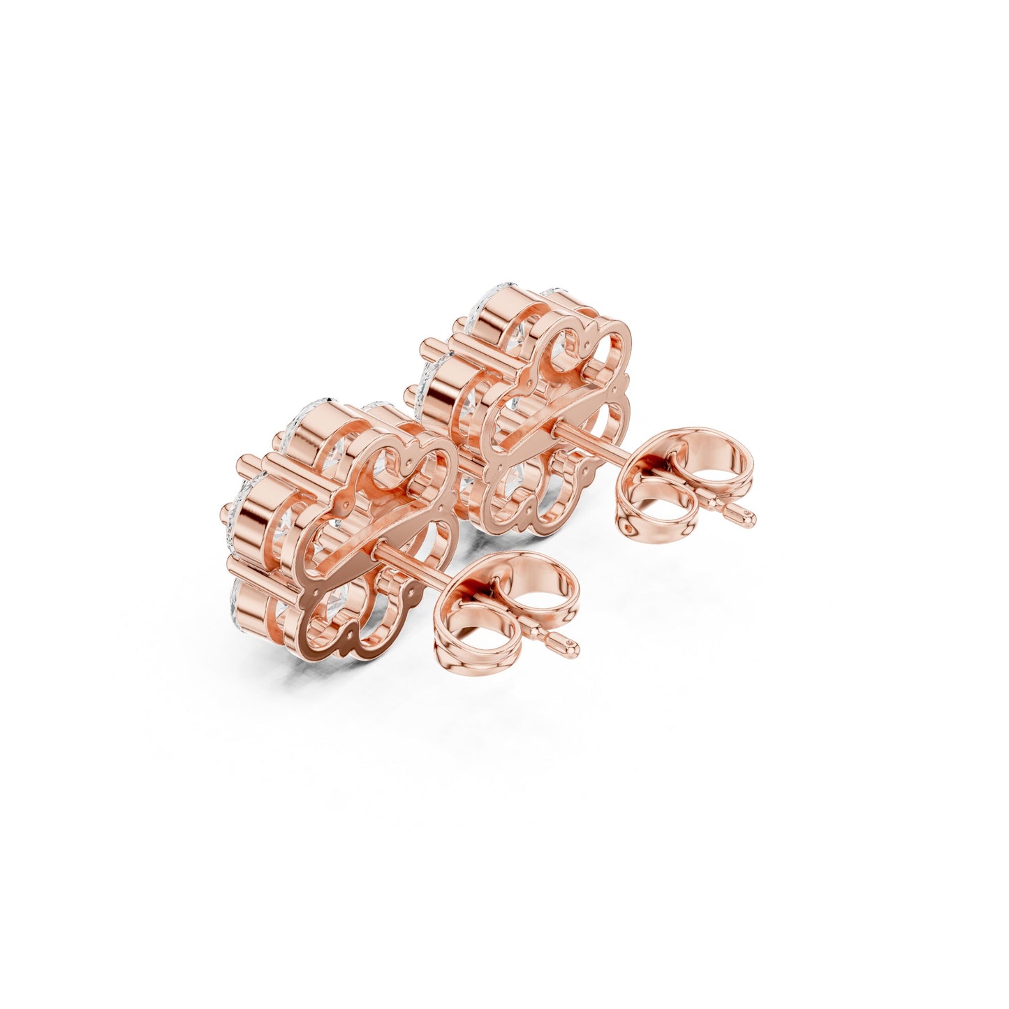 Round Cluster Lab Grown Diamond Earrings