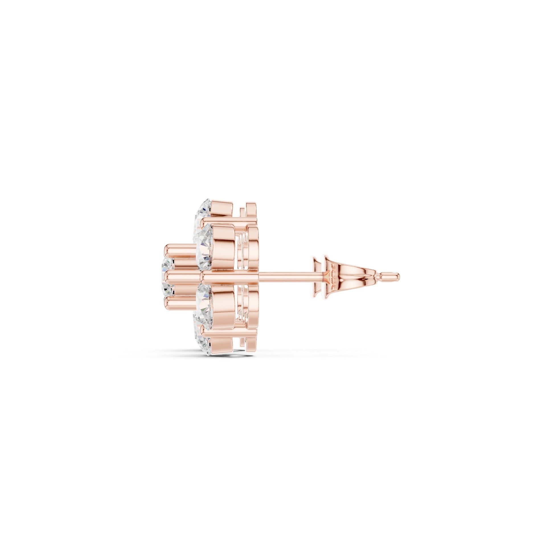 Round Cluster Lab Grown Diamond Earrings