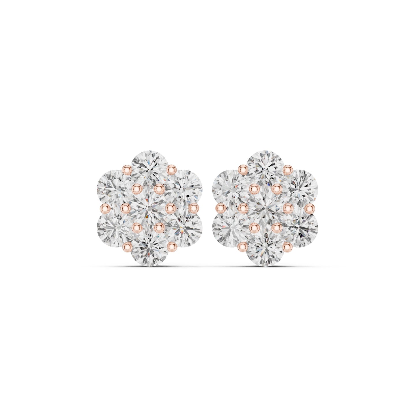 Round Cluster Lab Grown Diamond Earrings