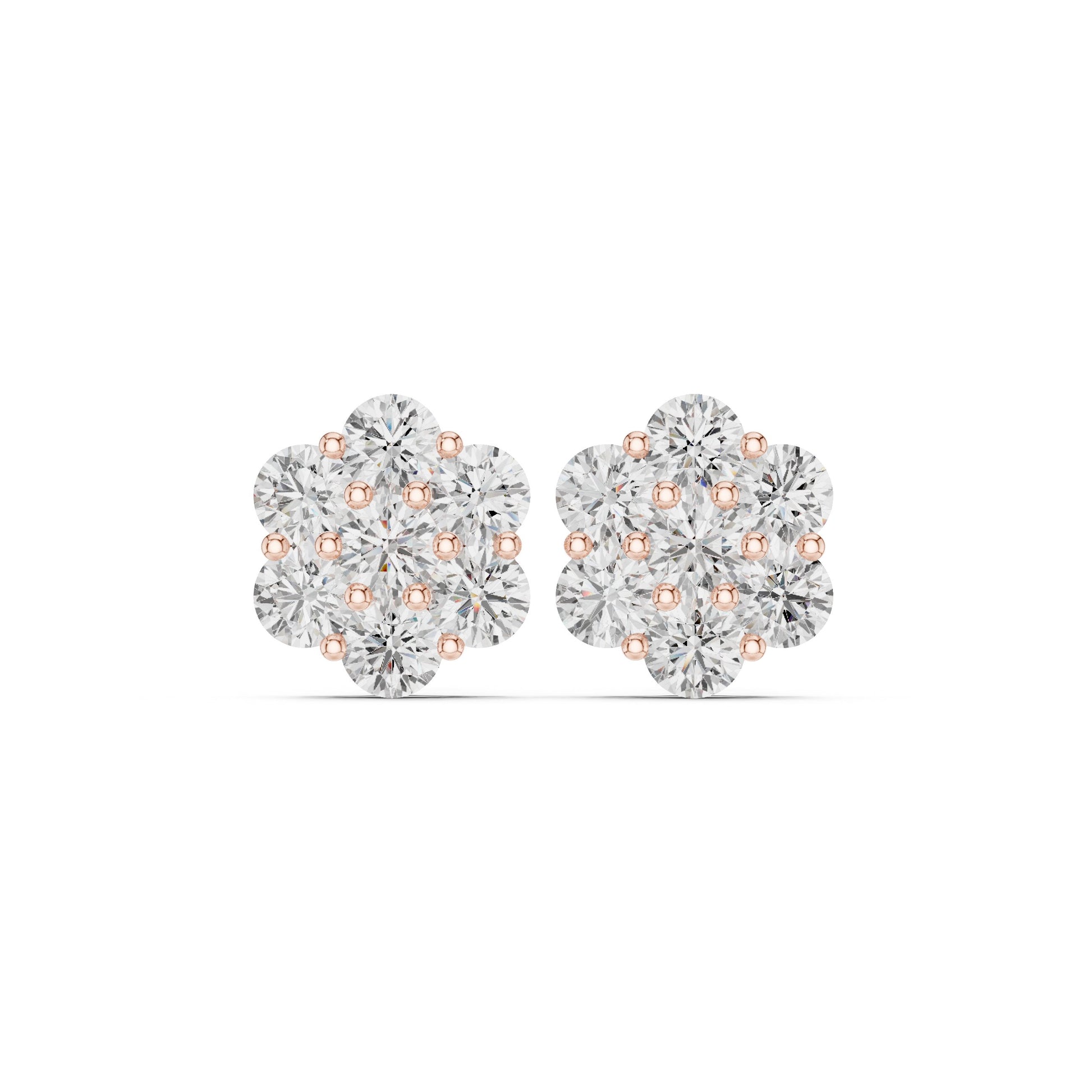 Round Cluster Lab Grown Diamond Earrings