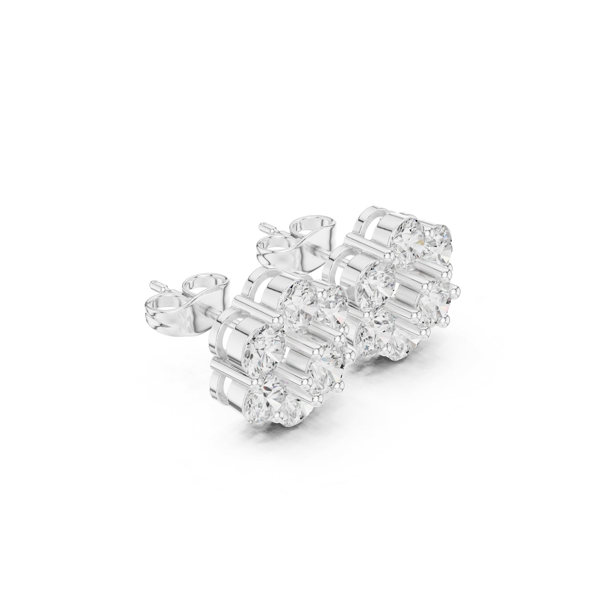Round Cluster Lab Grown Diamond Earrings
