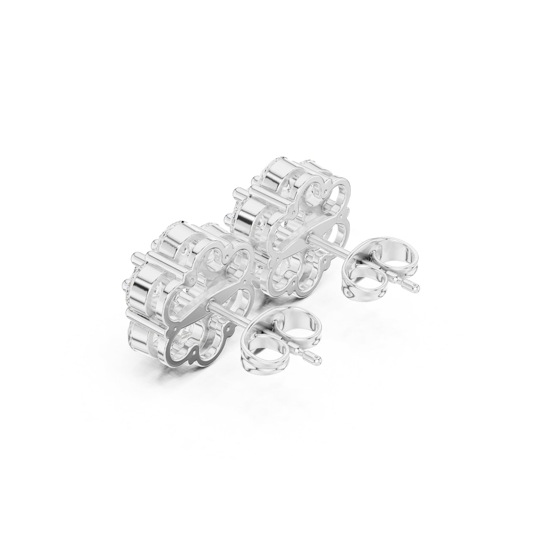 Round Cluster Lab Grown Diamond Earrings