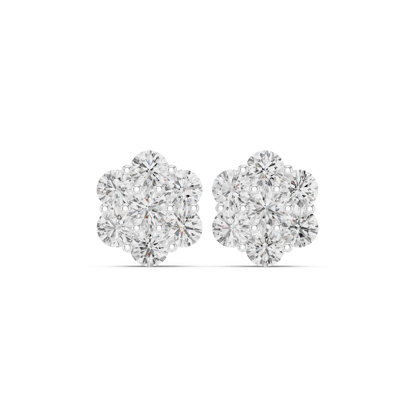 Round Cluster Lab Grown Diamond Earrings