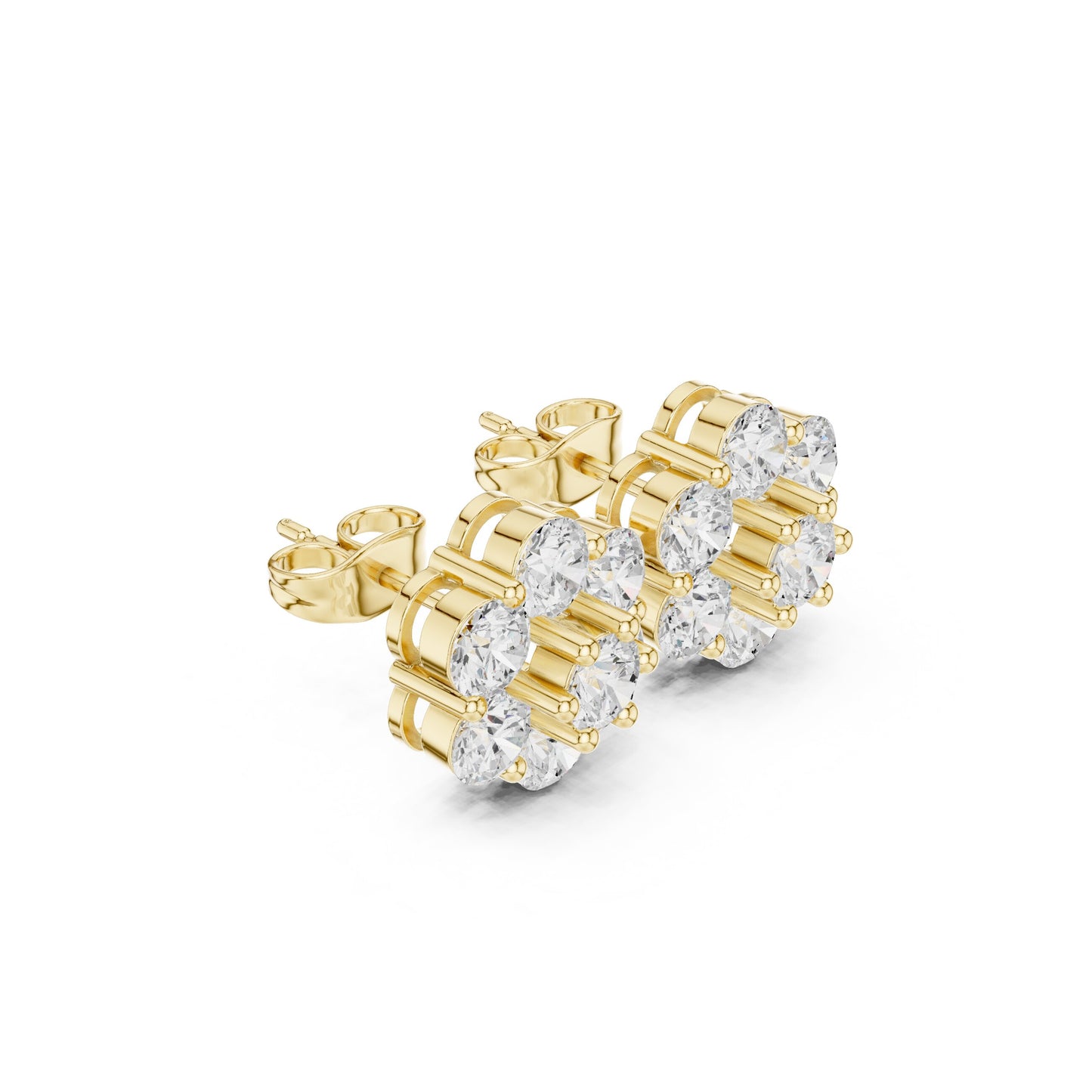 Round Cluster Lab Grown Diamond Earrings