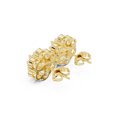 Round Cluster Lab Grown Diamond Earrings