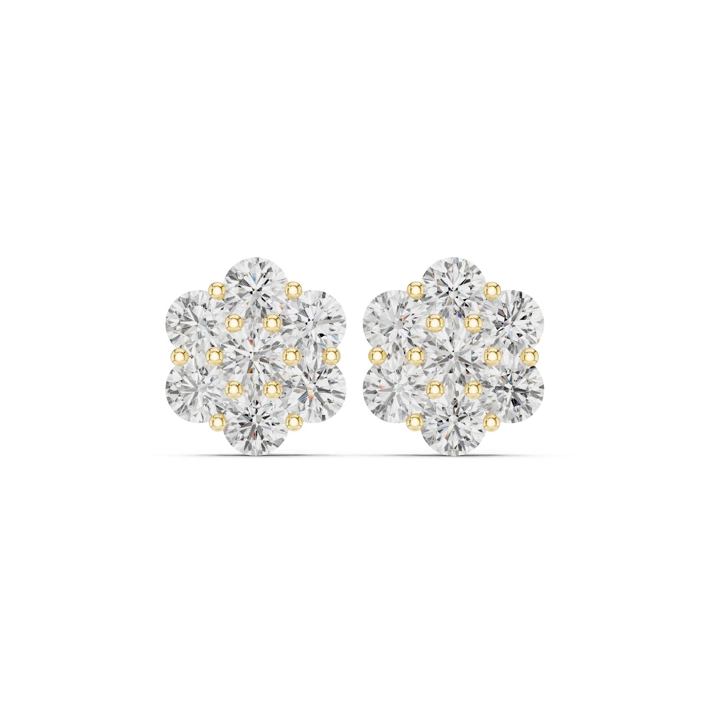 Round Cluster Lab Grown Diamond Earrings