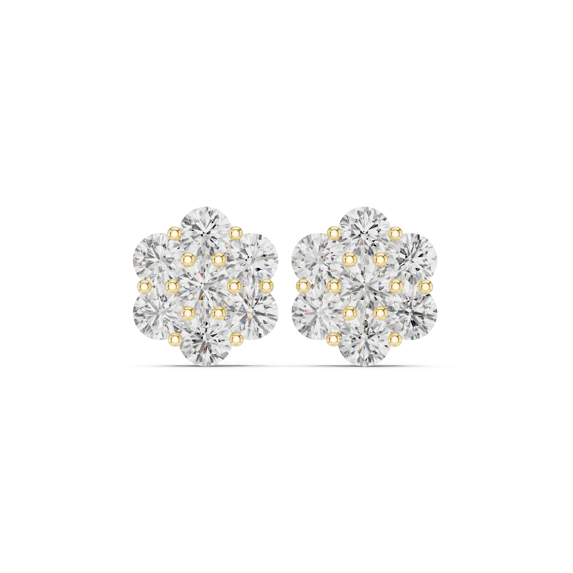 Round Cluster Lab Grown Diamond Earrings