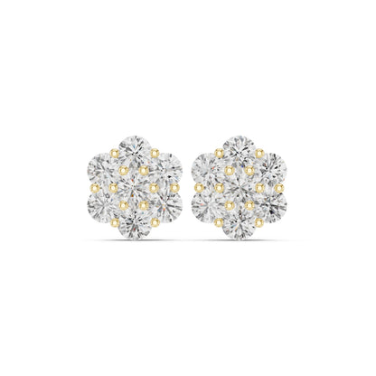 Round Cluster Lab Grown Diamond Earrings