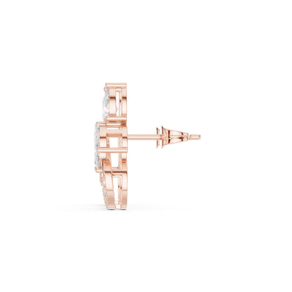 Mixed Shape Lab Grown Diamond Climber Earrings