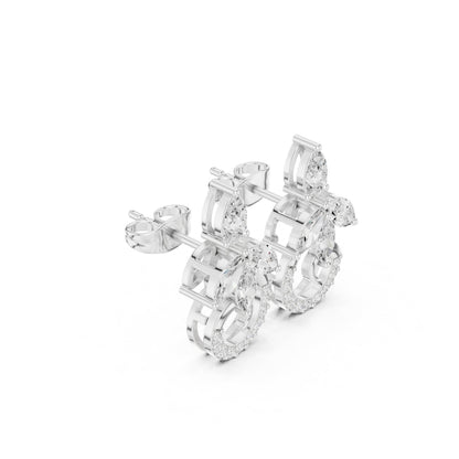 Mixed Shape Lab Grown Diamond Climber Earrings