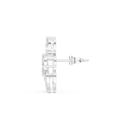 Mixed Shape Lab Grown Diamond Climber Earrings