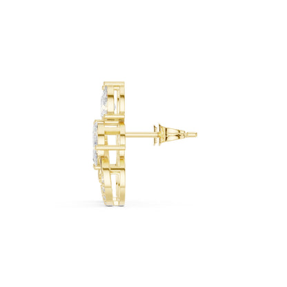 Mixed Shape Lab Grown Diamond Climber Earrings