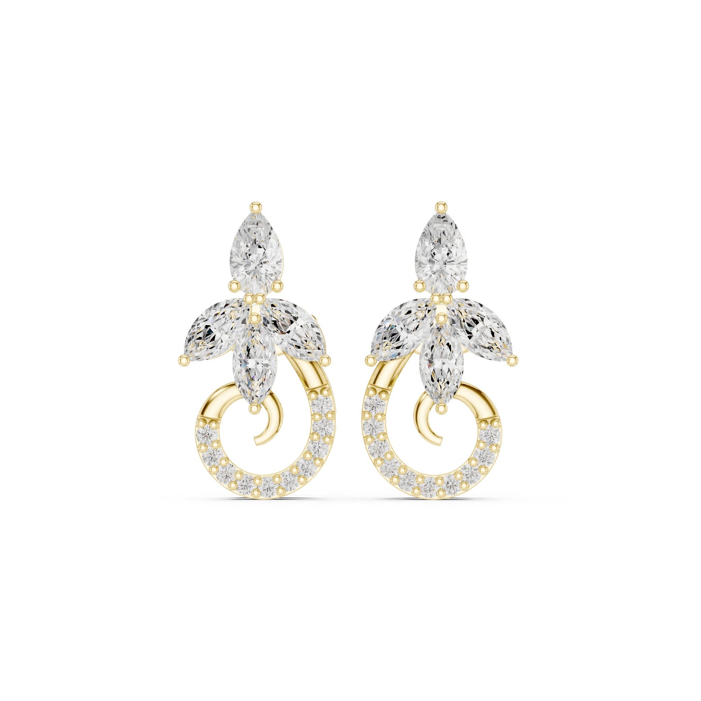 Mixed Shape Lab Grown Diamond Climber Earrings